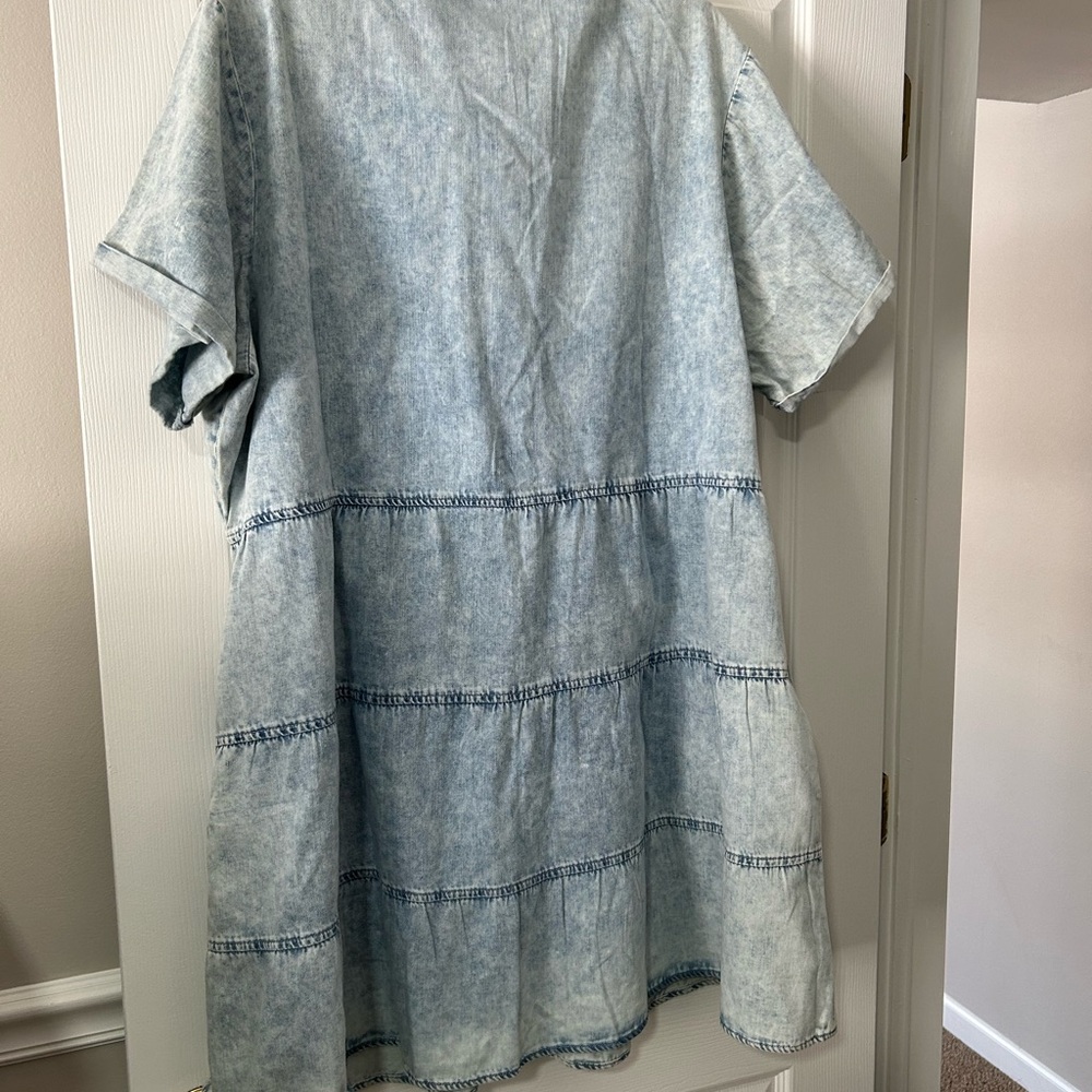 NWT LuLaRoe 2XL Ashton denim dress. - Picture 6 of 8